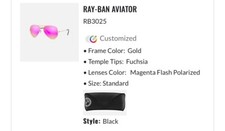 ray ban sunglasses aviator polarized pink standard lens
