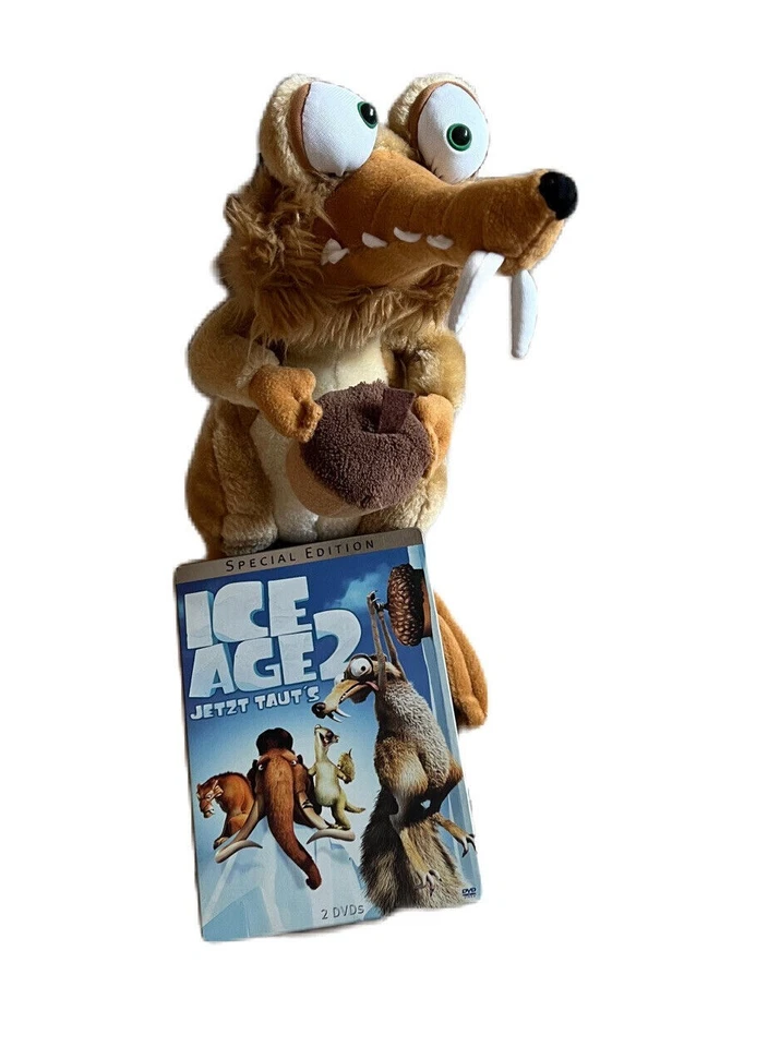 Ice Age Scrat Plüsch Eichhörnchen Stofftier Play by Play mit Steelbook Dvd - Bild 2 von 4