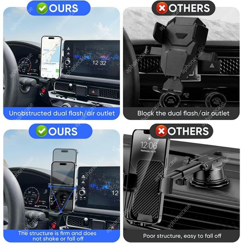Phone Holder Mount For VW T-ROC 2018-2022 Dashboard Air Vent Phone Stand Kit - Picture 9 of 9