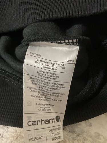 Womens Carhartt Clarksburg Relaxed Fit Hoodie Sweatshirt 3X Black New - Picture 13 of 13