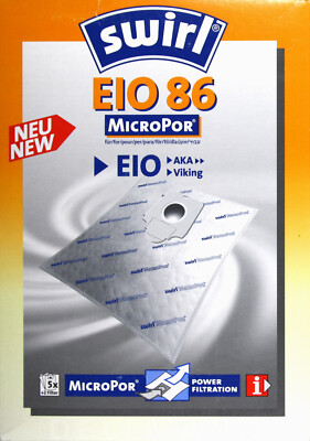 5 Beutel SWIRL EIO 86 MicroPor Staubsaugerbeutel EIO86 FREI HAUS Staubbeutel