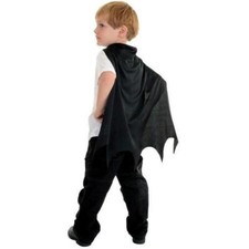 Kids Black Bat Cape Scalloped Halloween Costume Accessory