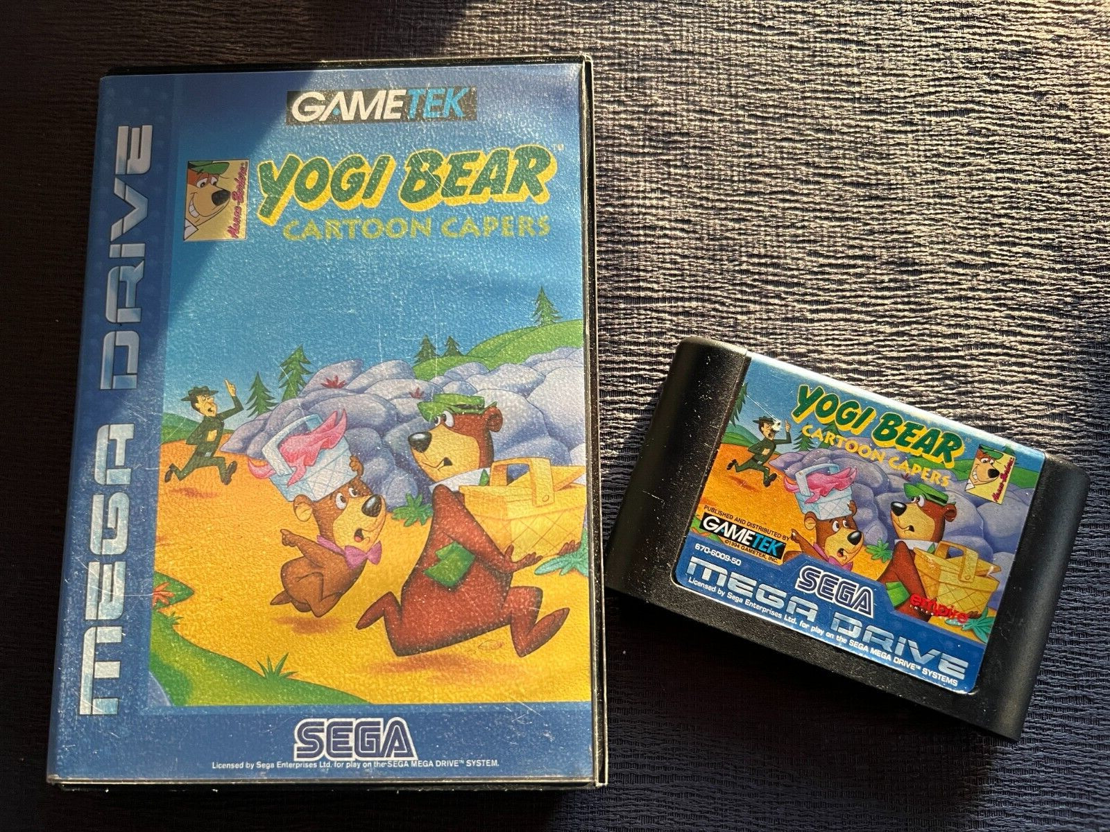 SEGA Megadrive Yogi Bear Cartoon Capers en boîte sans notice en bon état!