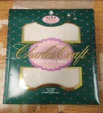 NEW 14-Count AIDA Cross Stitch Fabric 12"x18" NATURAL Charles Craft