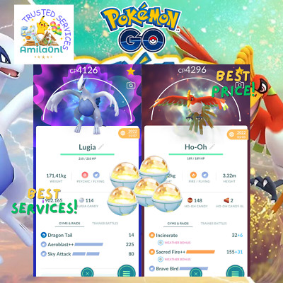 Pokémon Go  ApexLugia Level 50 3Moves With Special move++ TRINKETLUCKY