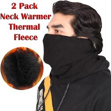 2 Pack Neck Warmer Fleece Black Thermal Warm Women Men Face Scarf Balaclava