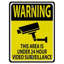 Vertical Metal Sign Surveillance G Video Weatherproof Street