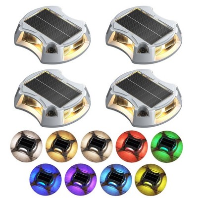 Solar Driveway Lights Solar Dock Lights 9 Colors in 4 Pack, Waterproof IP68, ...