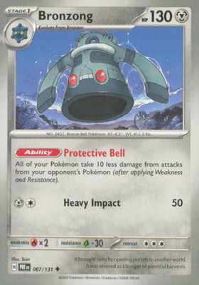 BRONZONG 067/131 UNCOMMON PRISMATIC EVOLUTIONS POKEMON NEAR MINT