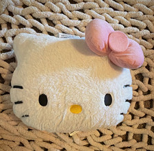 Hello Kitty Plush Decorative Pillow, Polyester, White Face w/ Pink Bow