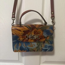 Patricia Nash Leather Optional Crossbody Or Clutch Bag Floral Marigold Harvest