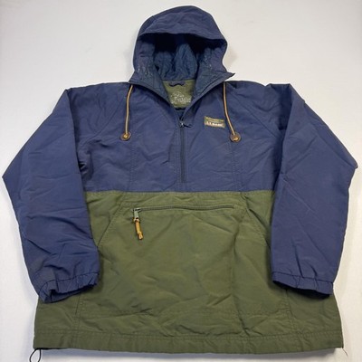 L.L. Bean Anorak Insulated Primaloft Jacket Mens Small Blue Nylon Hooded