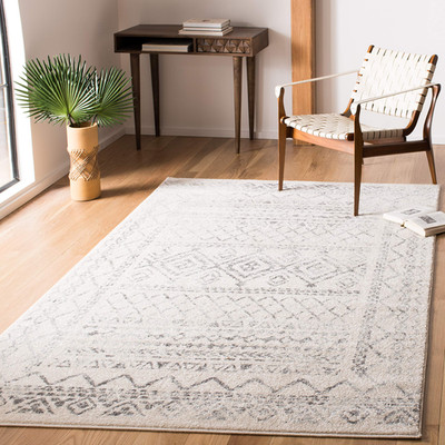Safavieh Tulum Collection Area Rug - 3 Square Ivory Grey Moroccan Boho
