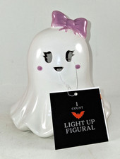 Halloween Ceramic 2025 Target Bullseye's LED Light Up Ghost with Pink Bow NWT