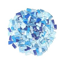 Mixed Irregular Mosaic Glass Mosaic Tiles Pieces, 300 Grams Mosaic DIY Set Blue