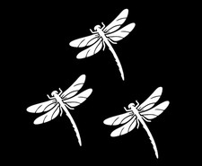 Dragonfly Three Pack 4" Vinyl Decals Car Window Tablet Tumblers - Color Options