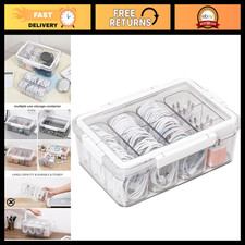 Large Clear Cable Storage Box with Lid  Handle - Organize Cords  Wires