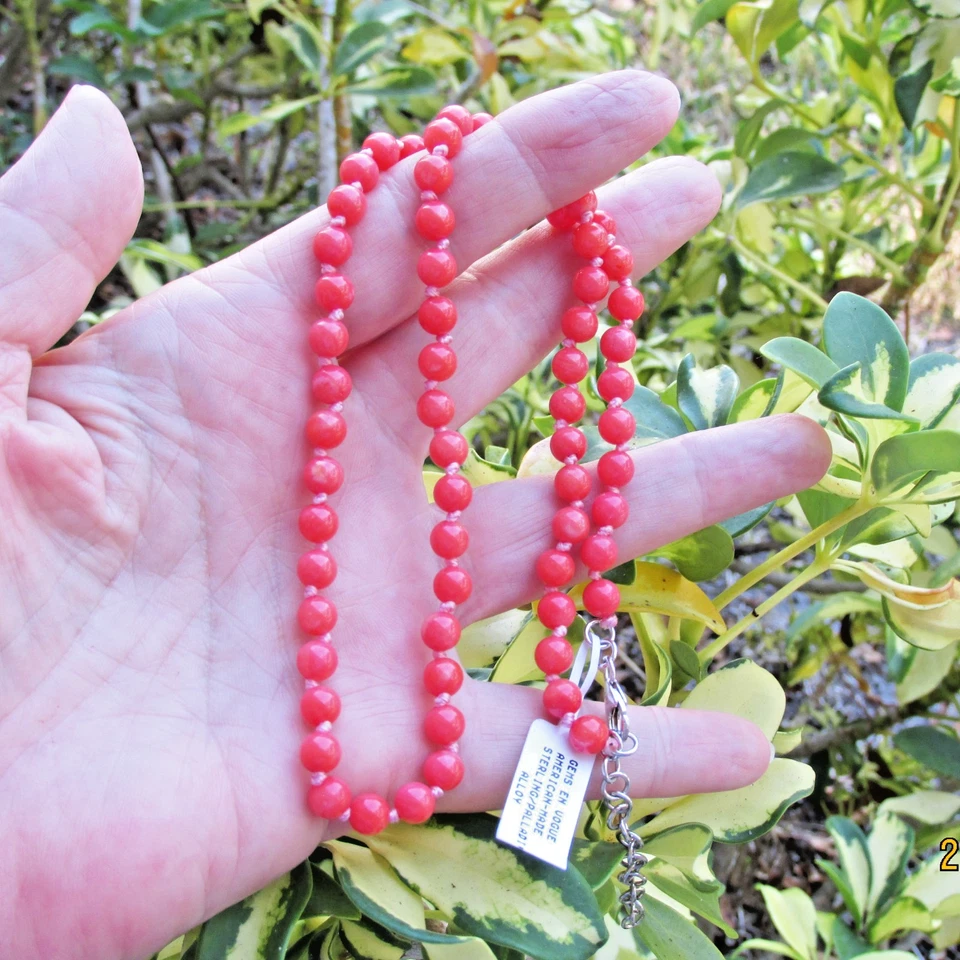 Nuevo Con Etiqueta GEMAS EN BOGA Valitutti 6mm Coral Cuentas 18-20" Collar Esterlina Foto 3 de 4