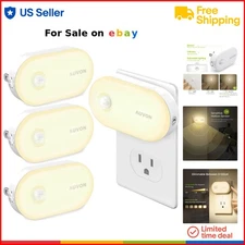 LED Night Light Plug in Motion Sensor Dimmable Indoor 4 Pack