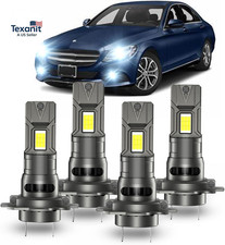 For Mercedes-Benz C250 C300 C350 Light Bulbs Combo, H7 H7 Hi-Low Beam,600 Brigh