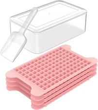 Mini Ice Cube Tray for Freezer: Small Ice Trays for Freezer with Bin
