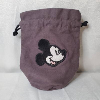 Official Disney Mickey Mouse Canvas Drawstring Trading Pin Collector Bag Pouch