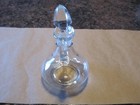 VINTAGE ( 50 – 60 YEARS OLD) 4" TALL CLEAR GLASS CRUET WITH GLASS STOPPER — photo 2