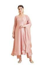 Pakistani 3 Piece Silk Embroidered Anarkali Ethnic Kurta Pant With Dupatta