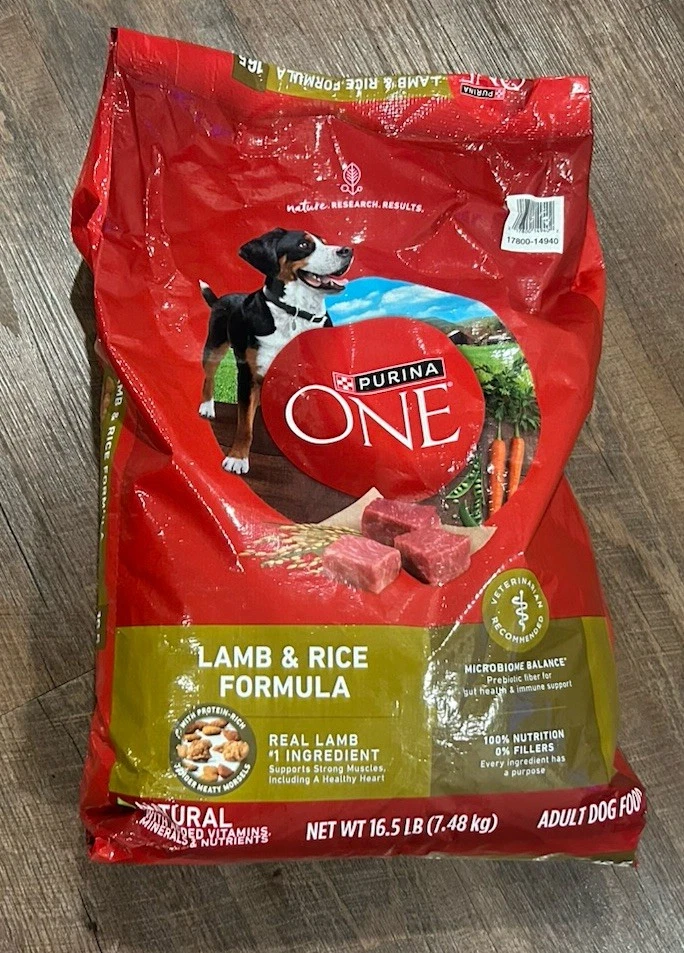 Purina ONE Lamb and Rice Formula Dry Dog Food for Adult Dogs, 16.5 lbs Bag