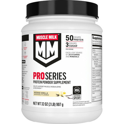 Muscle Milk Pro Series Protein Powder, Intense Vanilla, 2 lb, 11 Servings