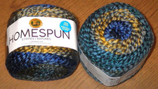 2 skeins of Lion Brand Homespun Stripes. 6 oz, 185 yds, Bulky, Mountain View
