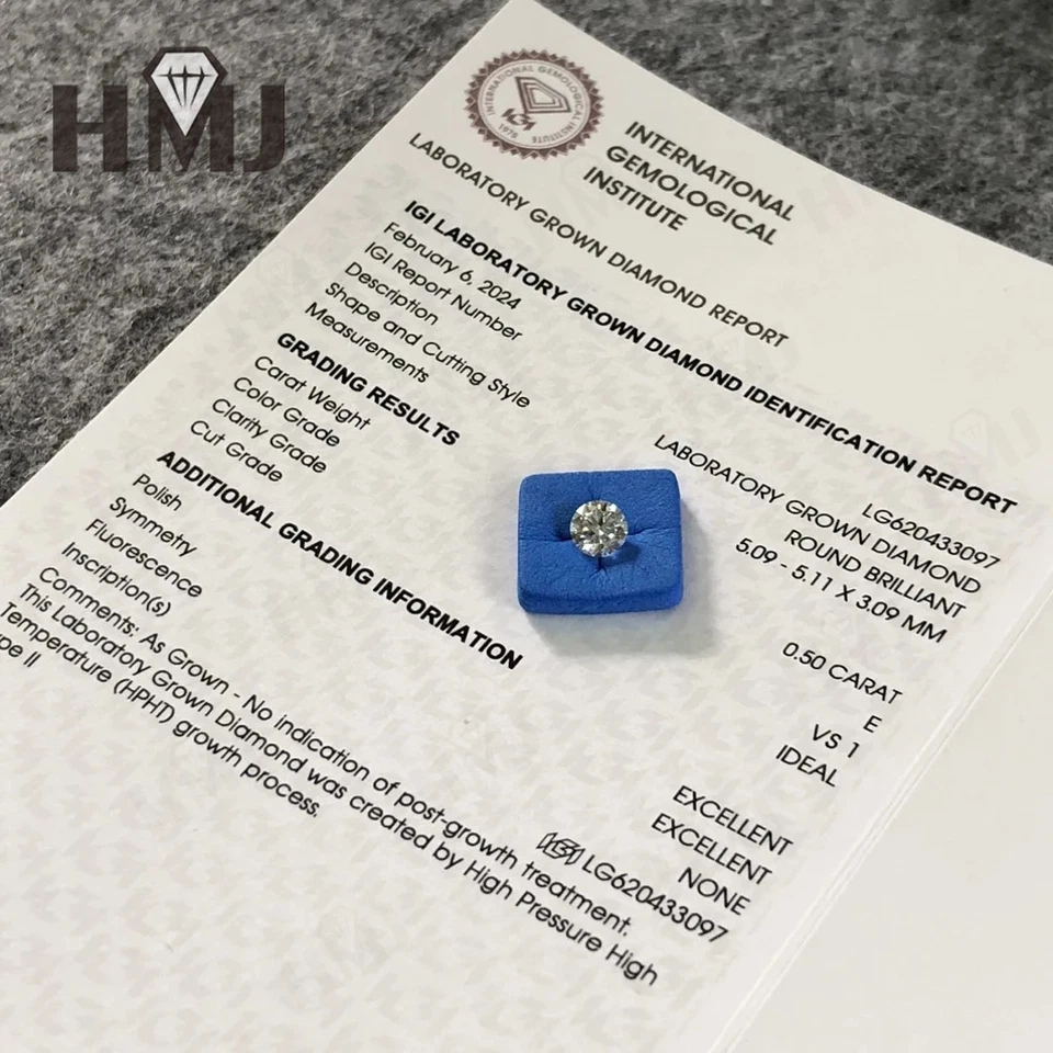 Loose Round Lab Grwon Diamonds With IGI Certificate CVD Clarity E F For Jewelry - Image 3 of 4