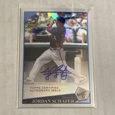 2009 Topps Chrome Jordan Schafer Rookie On Card Auto Autograph Refractor /499