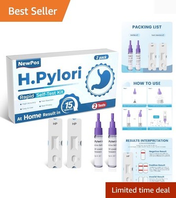 Quick and Reliable H Pylori Stool Antigen  Kit - 2 Tests, 10-15 Min Results