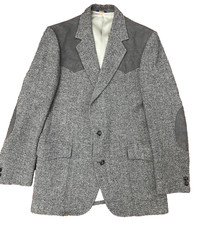 Vintage Pendleton Blazer Mens 42 Long Gray Virgin Wool Tweed Western Ranch USA