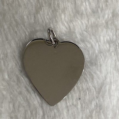 Vintage Sterling Silver Heart Charm Elco Engravable Heart Tag