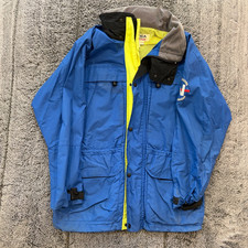 Vintage Nautica Competition Anorak Jacket Men's Medium Nylon Blue Hooded 90s
