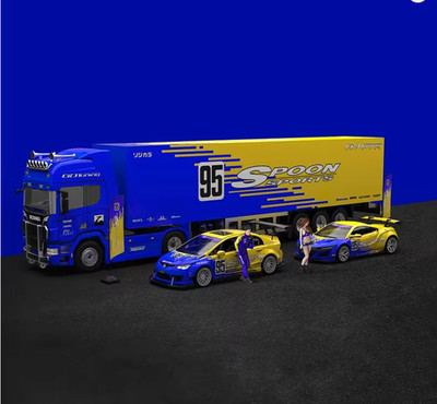 Time Micro 1:64 Scania Spoon Sports Set | Honda Civic + NSX + 2 Figs | aus DE