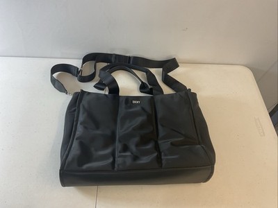 Donna Karan DKNY Crossbody Messenger Bag Briefcase Black Nylon School Logo