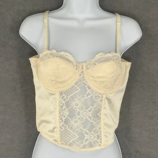 Sincerely Jules Corset Top Ivory Lace Satin Bustier Style Sz L