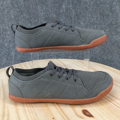 Whitin Shoes Mens 44 Minimalist Barefoot Low Top Sneakers Gray Fabric Lace Up