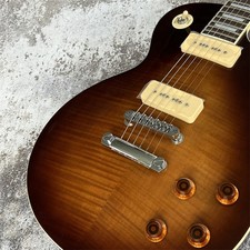 New Premium Custom LP Brown Flame Maple Top Burst Electric Guitar P90 Pickups