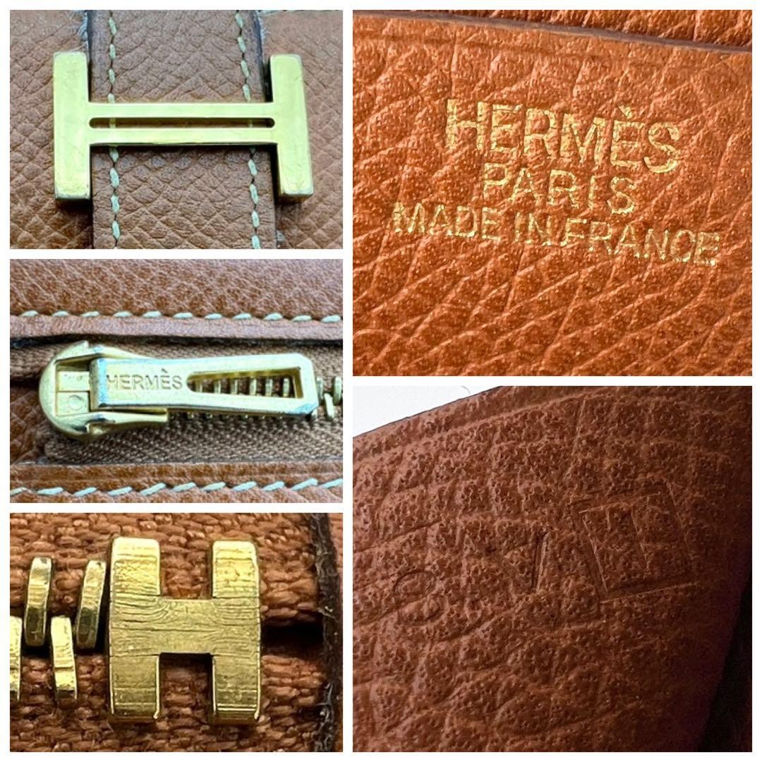 Hermes Bearn Classic Long Wallet Gold Leather Vintage Collector Item thumbnail 9