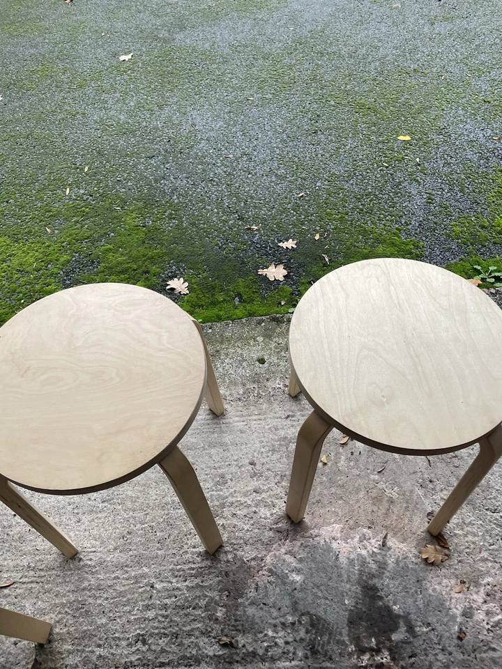 Vintage Ikea Frosta Stacking Stools Set of 3 Mid Century Modern - Image 3 of 4