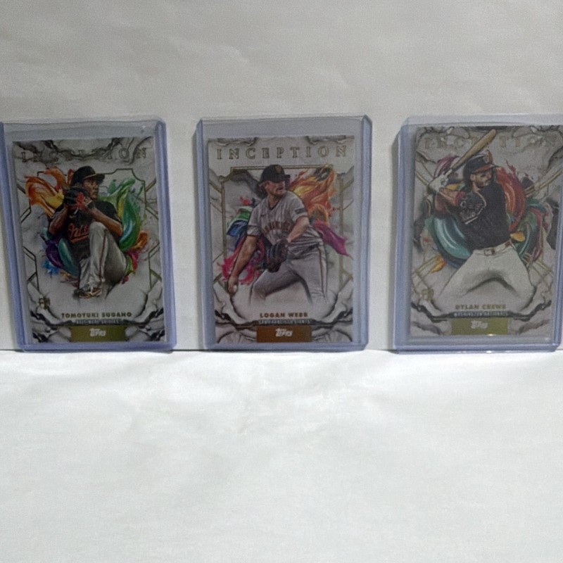 2025 Topps Inception Sugano, Webb, Crews #11 #97 #109 Base Lot of 3