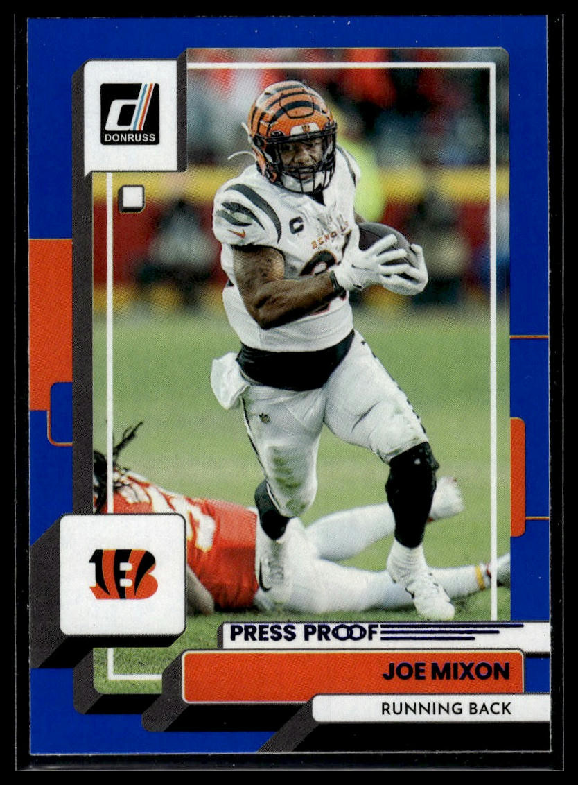 2022 Donruss Joe Mixon Blue Press Proof #200 Football Card