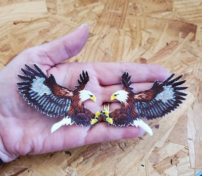 Eagle - American Eagle - Fully Embroidered Iron On Applique Patch - Set Of 2