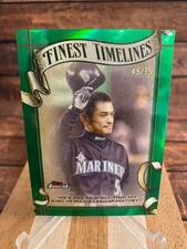 2025 Topps Finest Ichiro Finest Timelines GREEN REFRACTOR /75 SP Mariners #FT-13