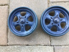 Shopping Trolley Basket Cart Wheels Rubber 8  lot of 2 with 22  axle steel