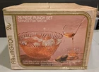 Anchor Hocking Punch Bowl 26 Piece Set Arlington Pattern Sealed Box Vintage NOS